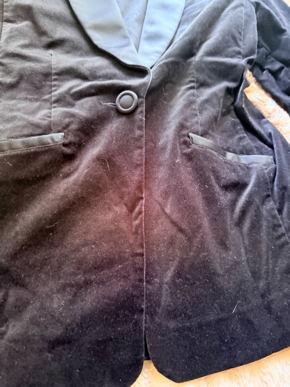 CAbi Black Velvet Tuxedo Blazer - Picture 3 of 5